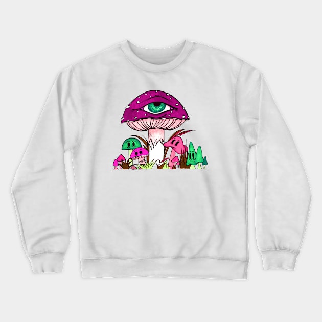 Toadstool and friends at a rave Crewneck Sweatshirt by Lisastle